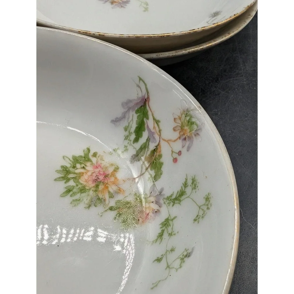 Antique C.F. Haviland Limoges GDA France Floral Berry Dessert Bowls Set of 4 5